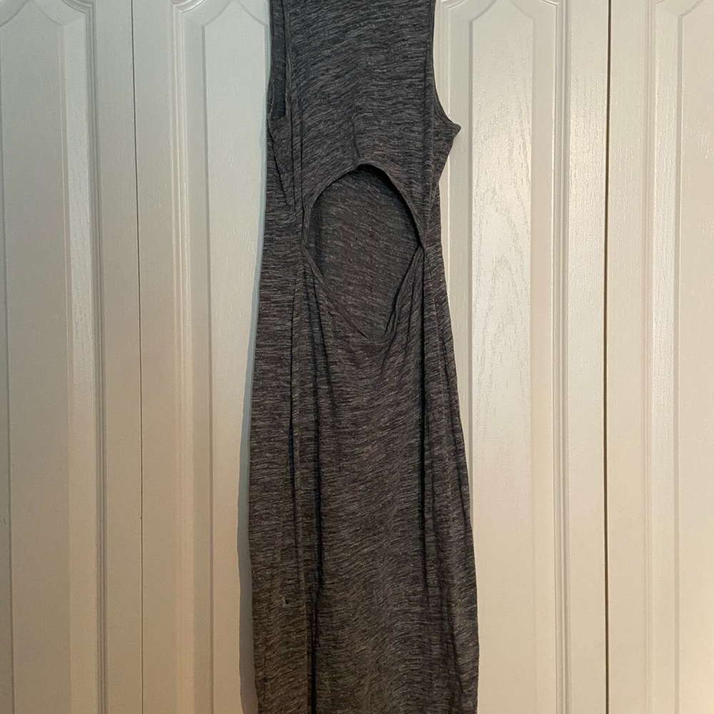 Gray dress with open back